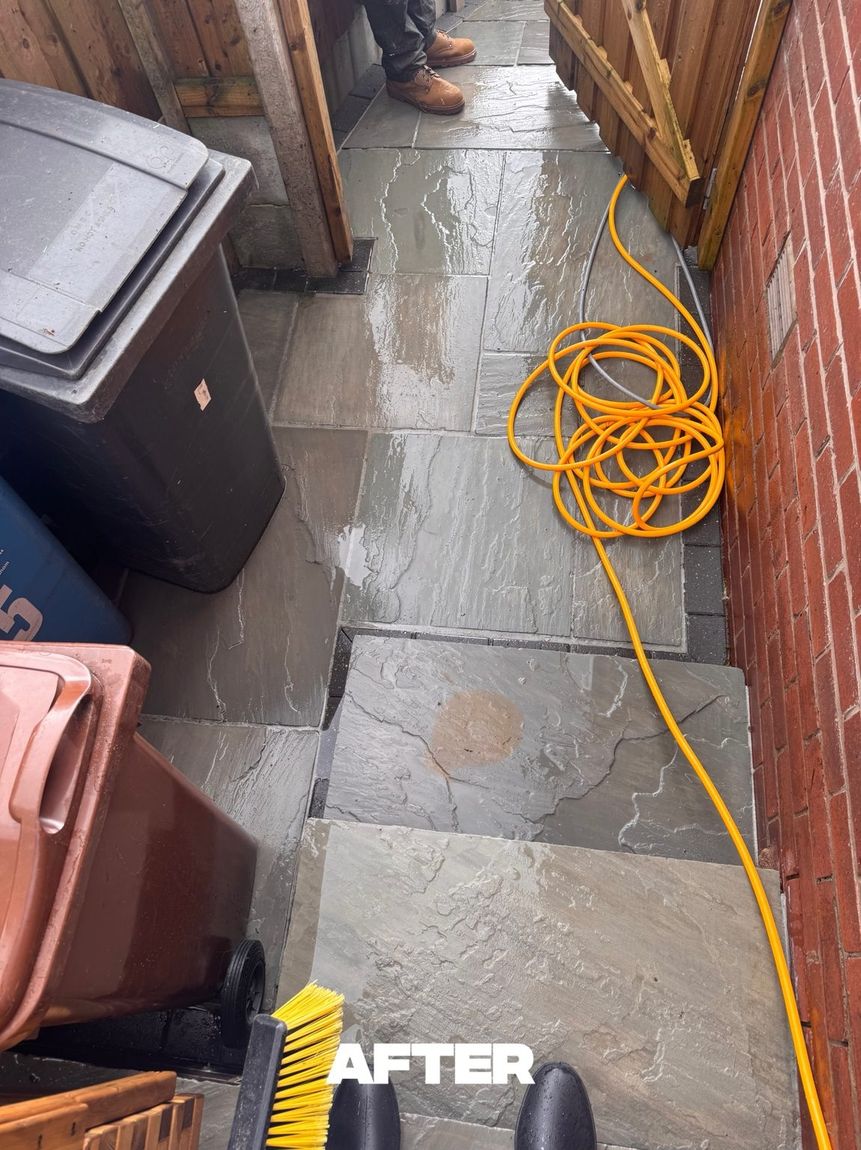 Bin area after exterior cleaning