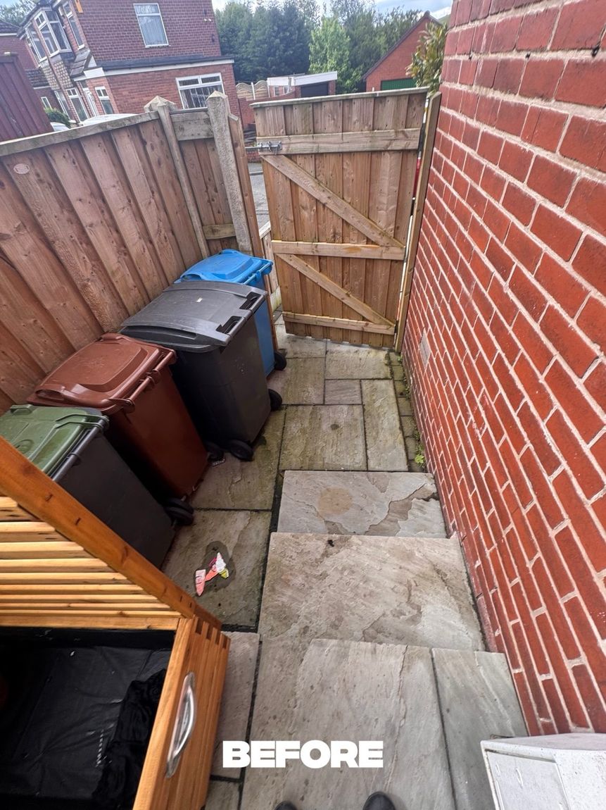 Bin area before cleaning