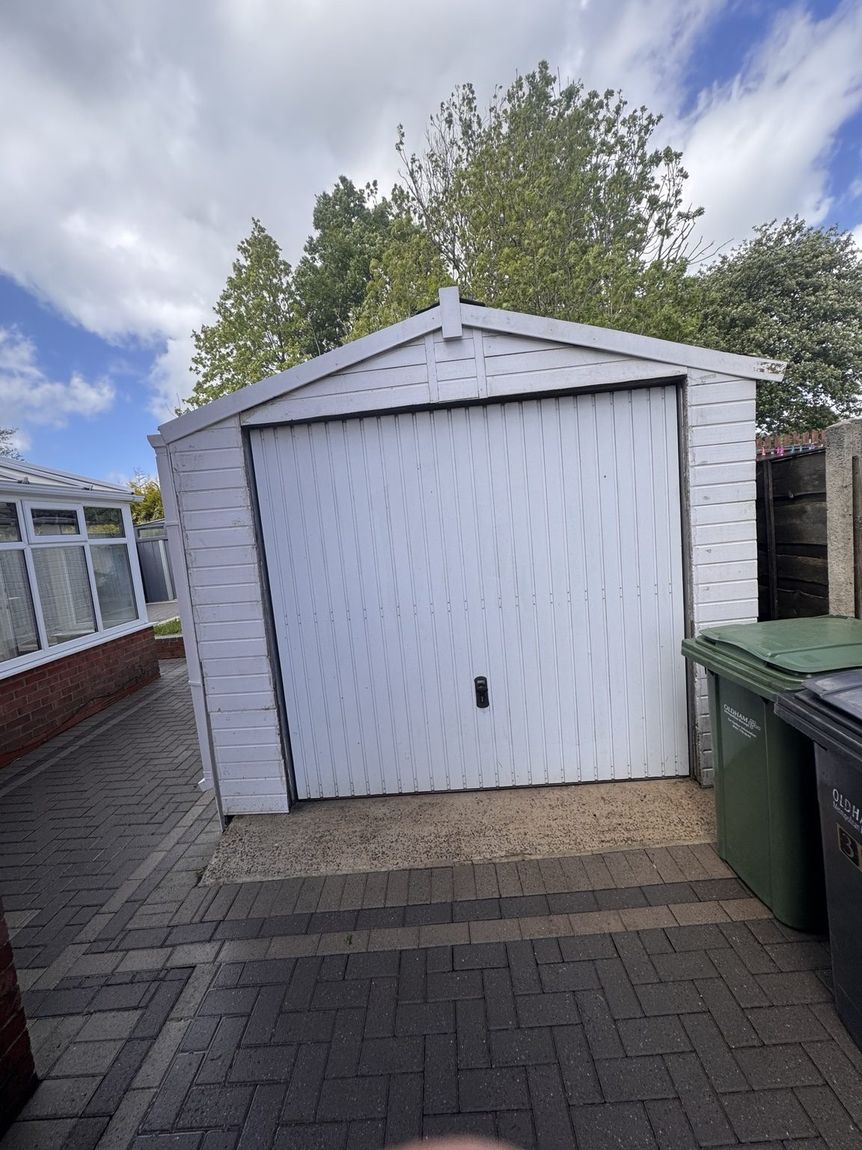 Garage area after pressure washing