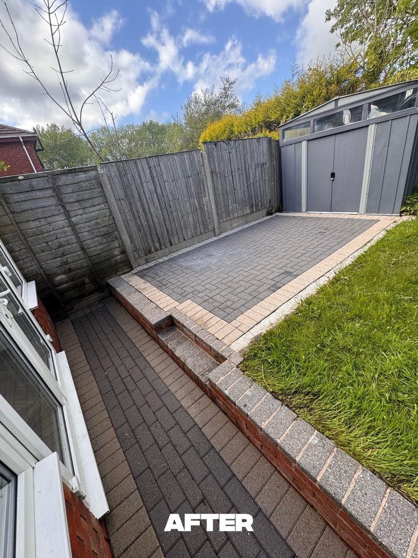 Raised patio after cleaning